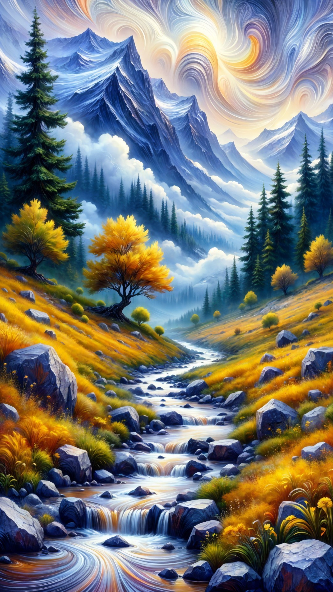 Autumn Serenity in Majestic Mountains