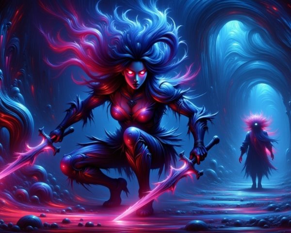 Fantasy Digital Painting of a Strong Female Figure