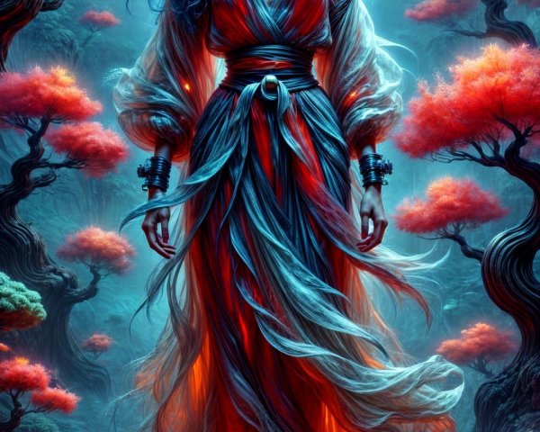 Mystical Figure in Enchanting Forest Setting