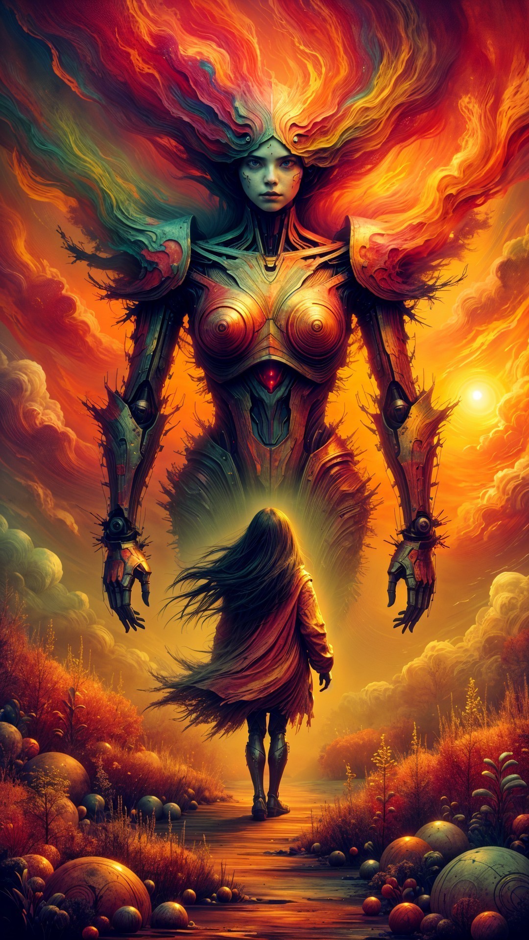 Surreal Landscape with Colossal Humanoid Figure