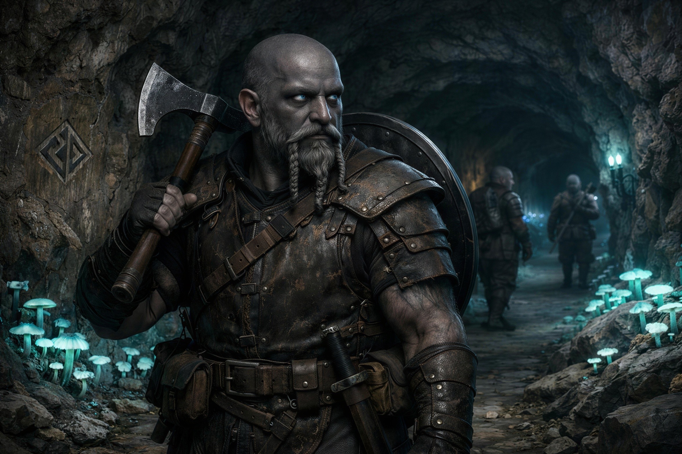 Hyperrealistic Portrait of a Gray-Skinned Dwarf