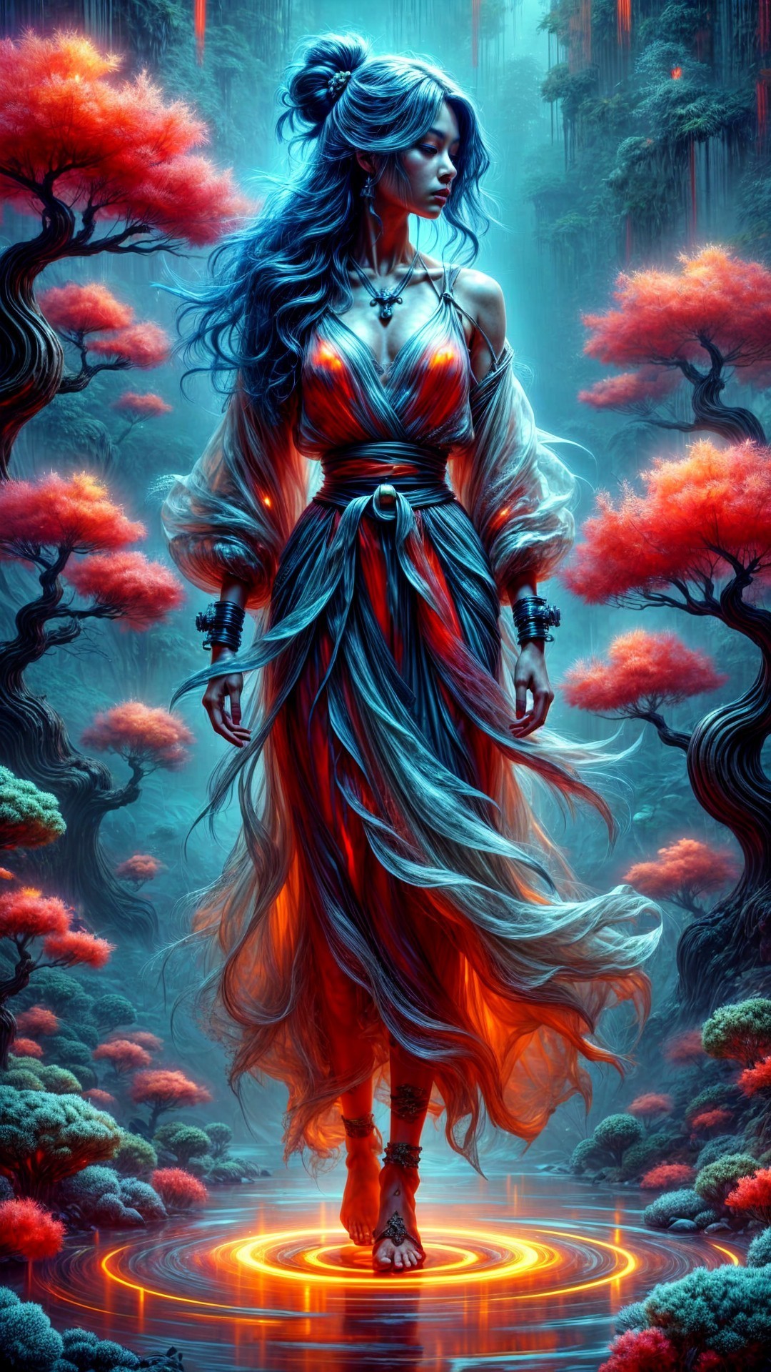 Mystical Figure in Enchanting Forest Setting