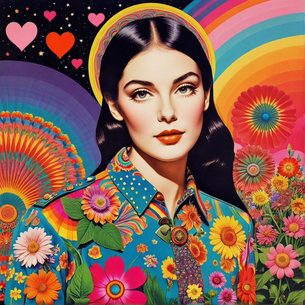 Vibrant Illustration of a Young Woman in Floral Shirt