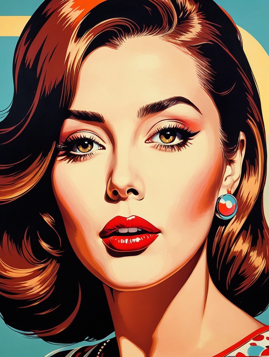 Glamorous Pop Art Portrait of a Woman with Green Eyes