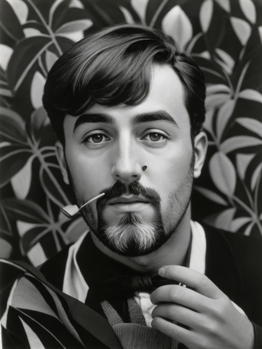 Confident Young Man with Beard in Stylish Outfit