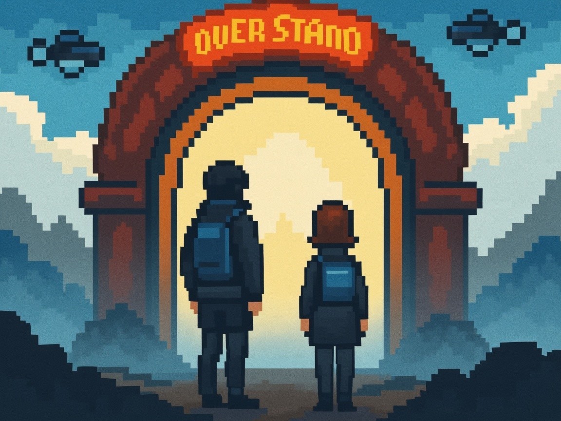 Pixelart Figures by Archway in Mystical Landscape