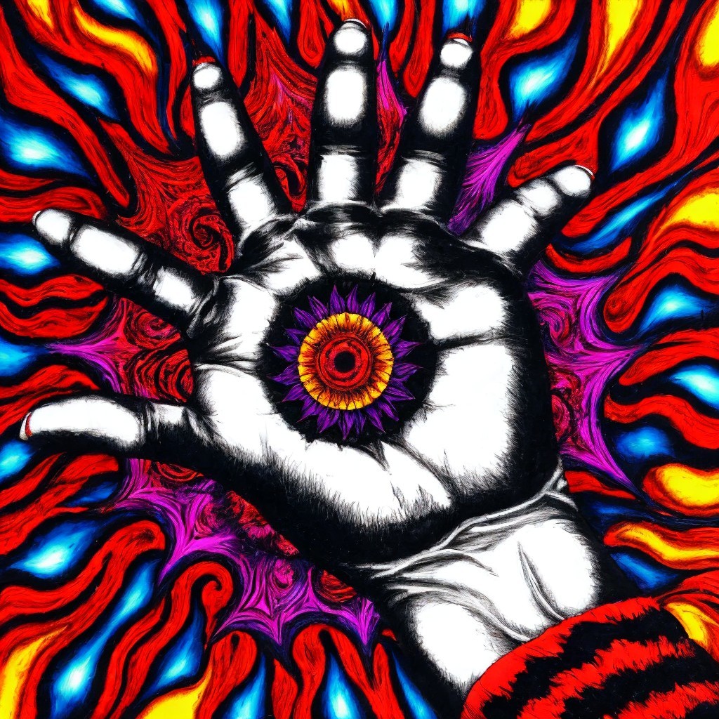 Vibrant Hand Design with Colorful Mandala Symbol