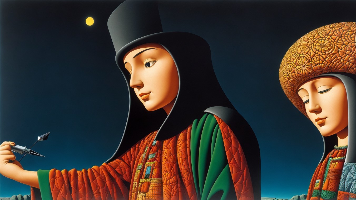 Traditional Garments and Moonlit Exploration Theme