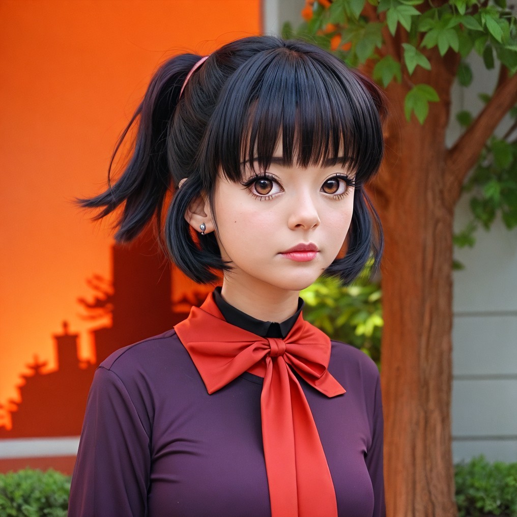 Young girl with captivating eyes and stylish bob haircut