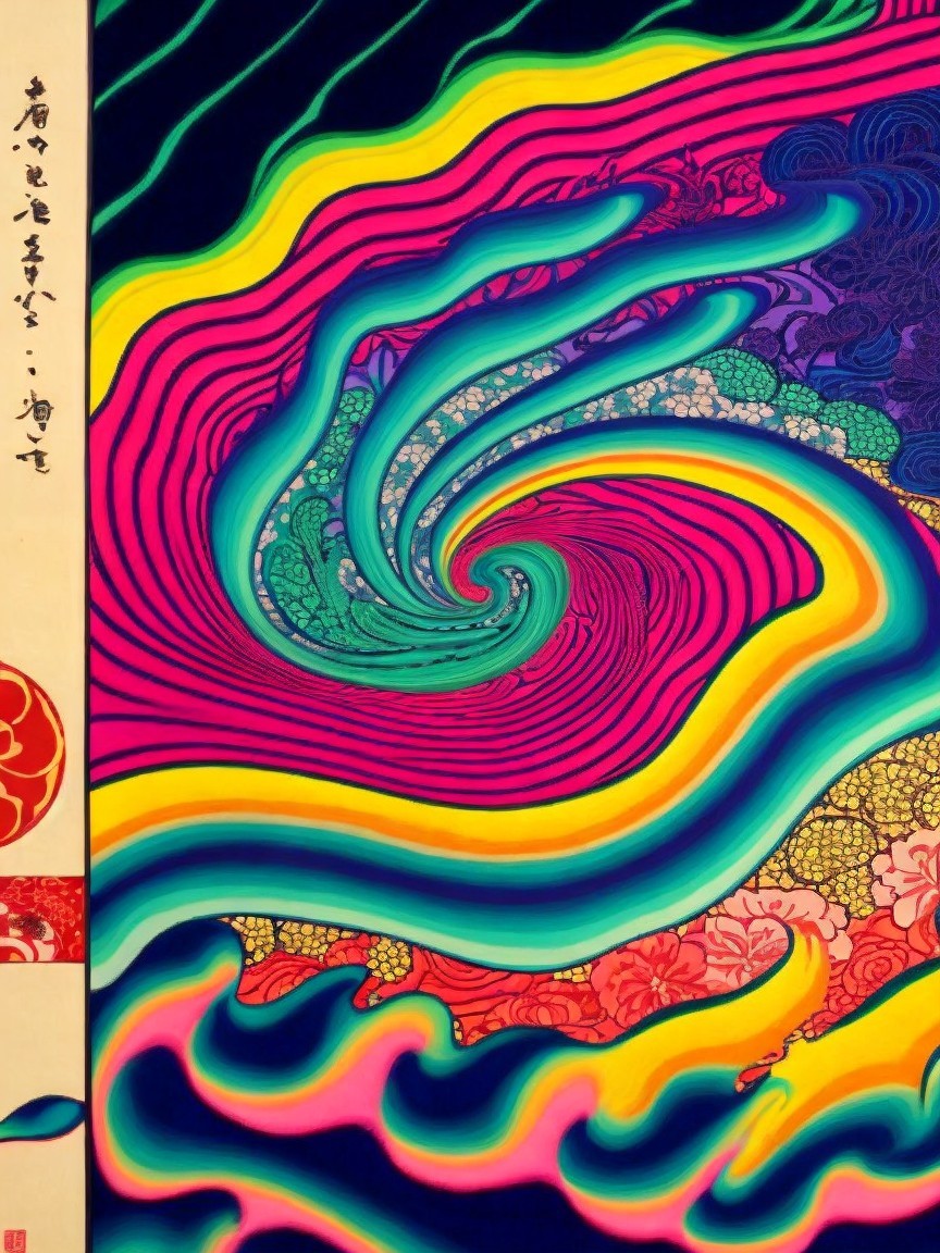 Vibrant Swirl of Colors in Fluid Pattern Design