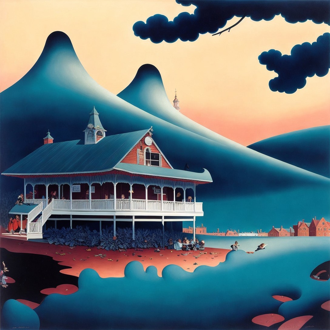 Idyllic Landscape with Grand House and Lively Figures