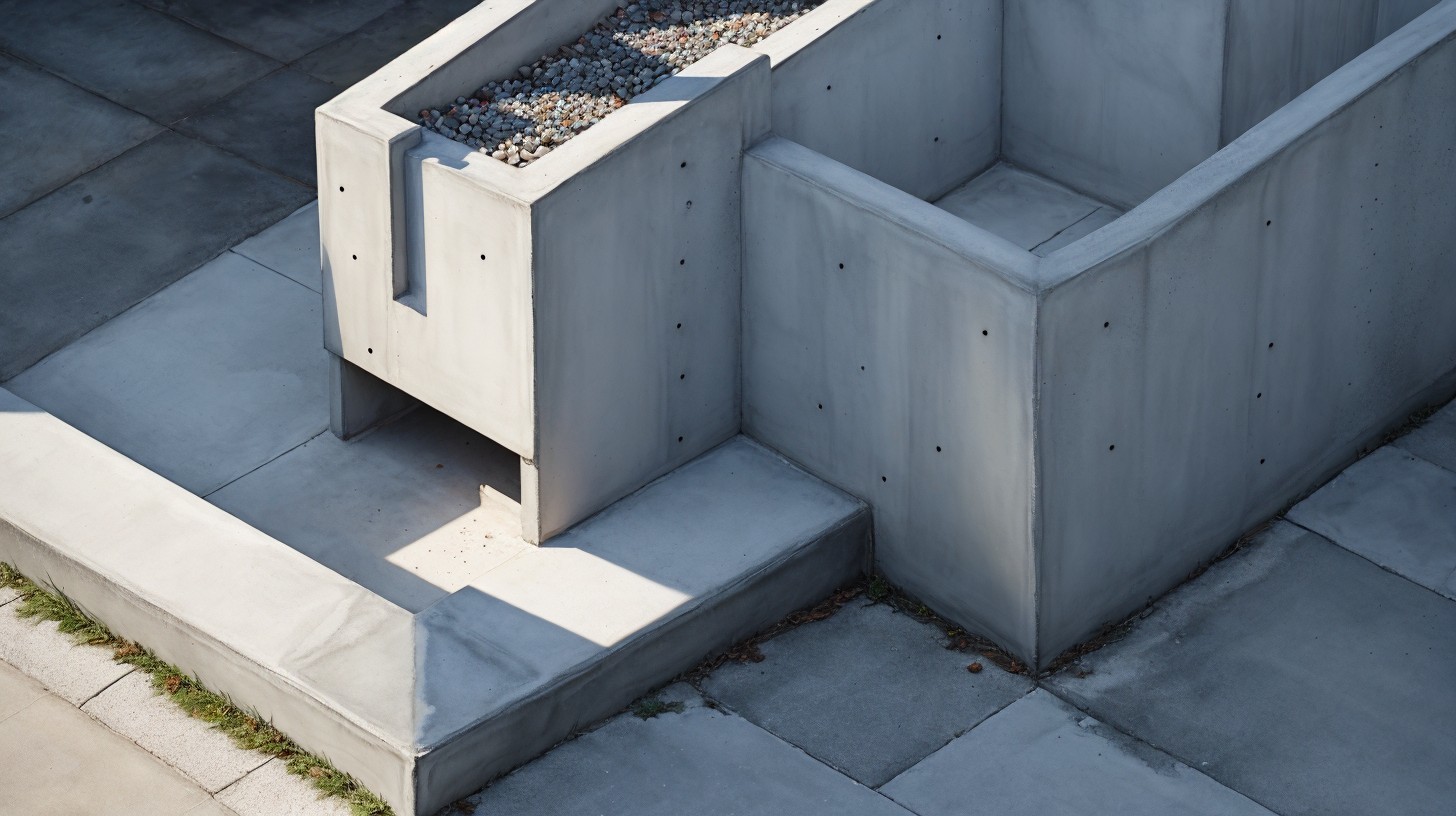 Aerial View of Geometric Concrete Outdoor Structure