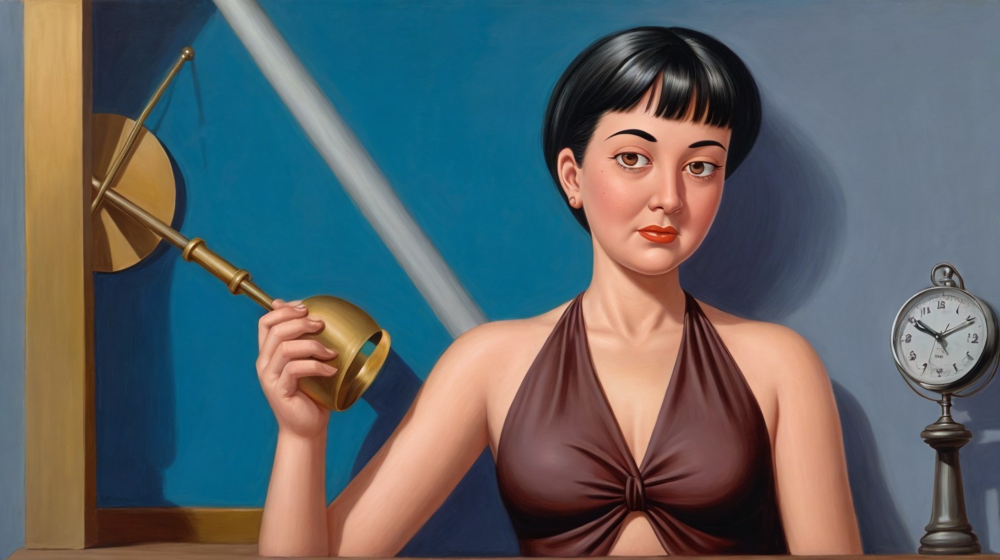 Hyperrealistic Painting of a Dark-Haired Woman