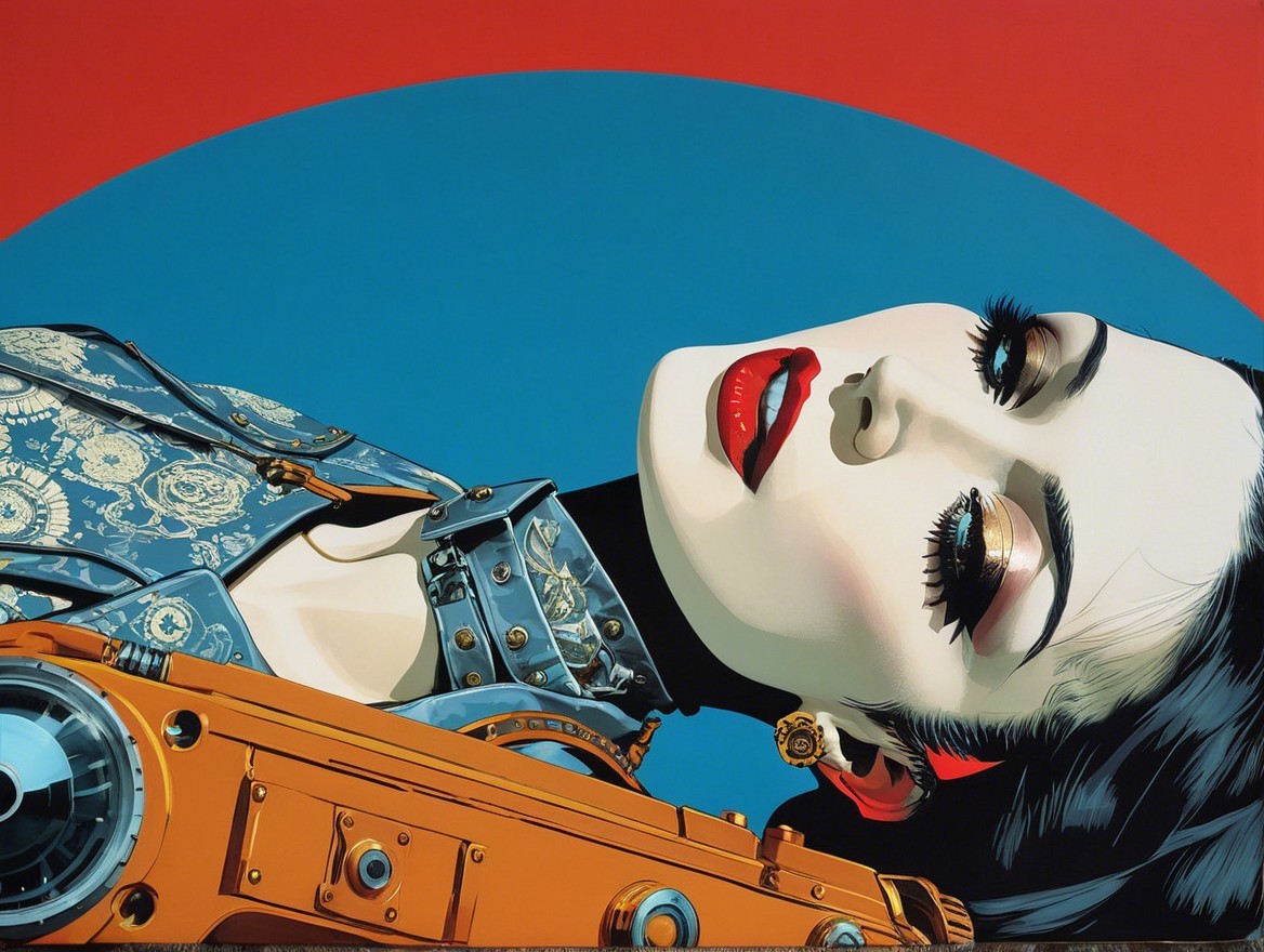 Portrait of a Woman with Sci-Fi Aesthetic and Bold Colors