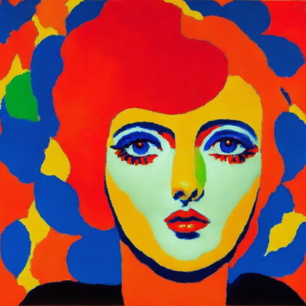 Abstract Portrait of a Woman in Vibrant Colors