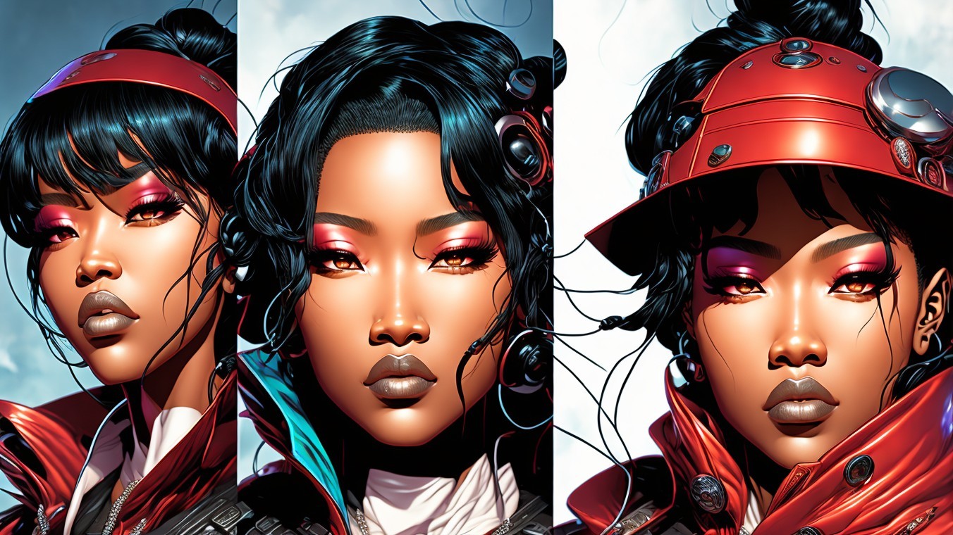 Digital Artwork of a Stylized Futuristic Character