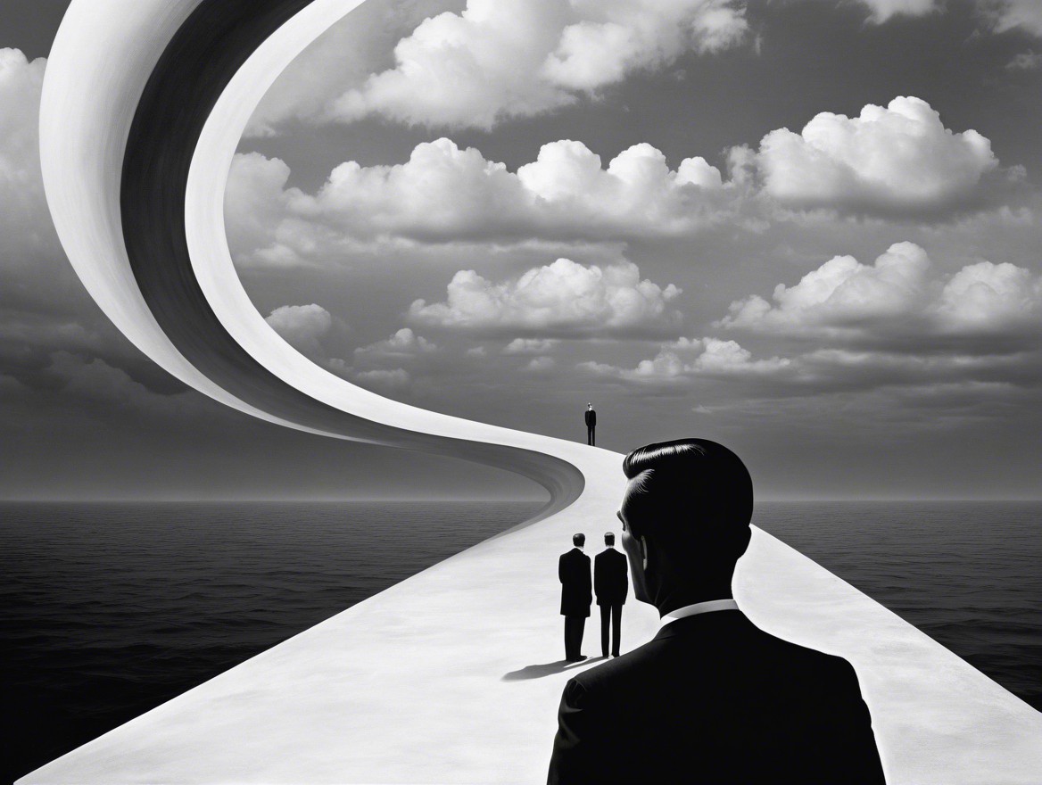 Surreal Landscape with Figures on a Winding Pathway