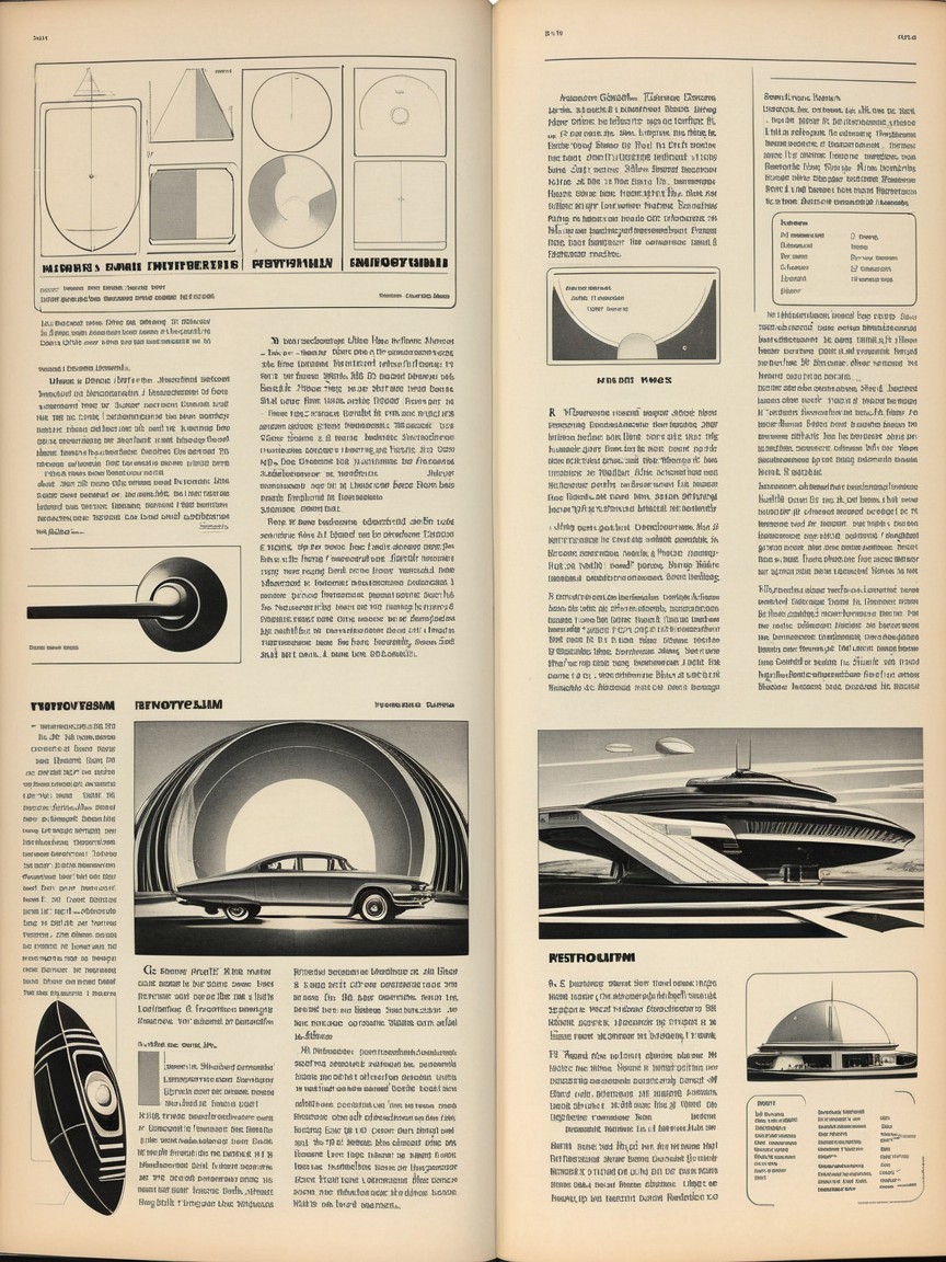 Abstract Diagrams and Retro-Futuristic Illustrations