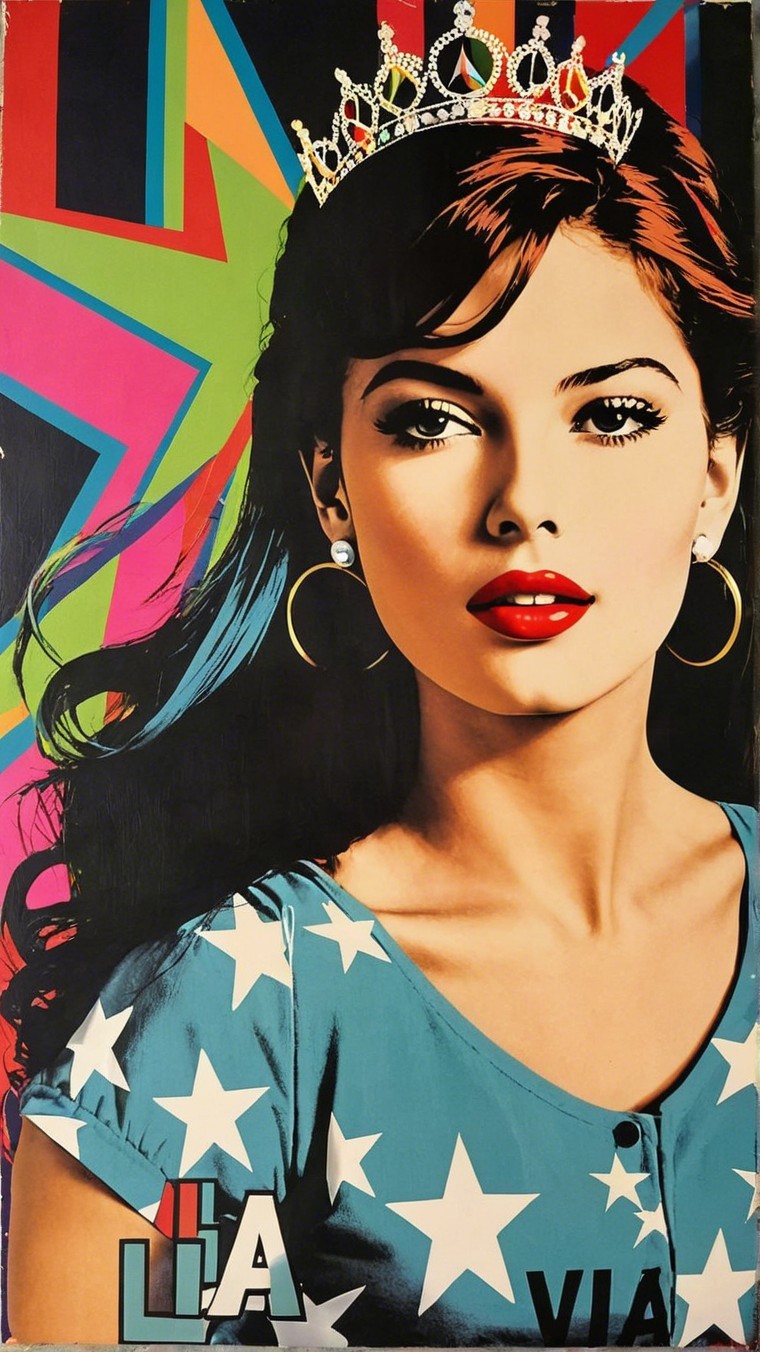 Glamorous Woman Portrait with Colorful Background