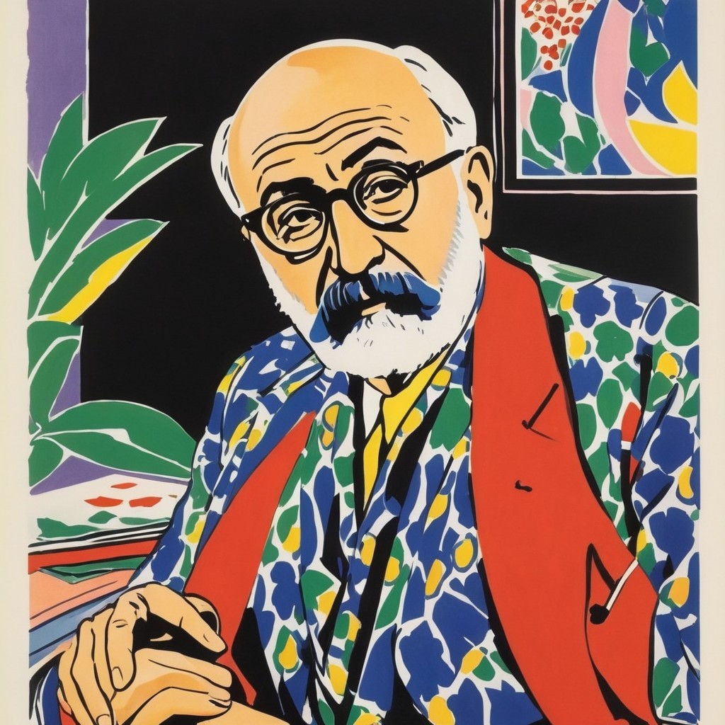 Bold Stylized Portrait of a Man with Unique Features