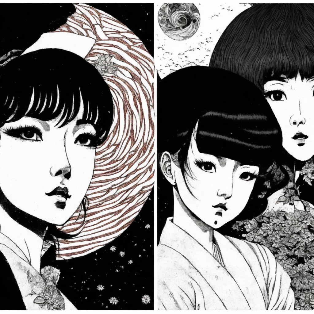 Portraits of Women with Traditional Japanese Influences