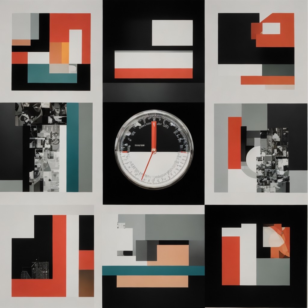 Geometric Shapes and Colors in Modern Design Composition