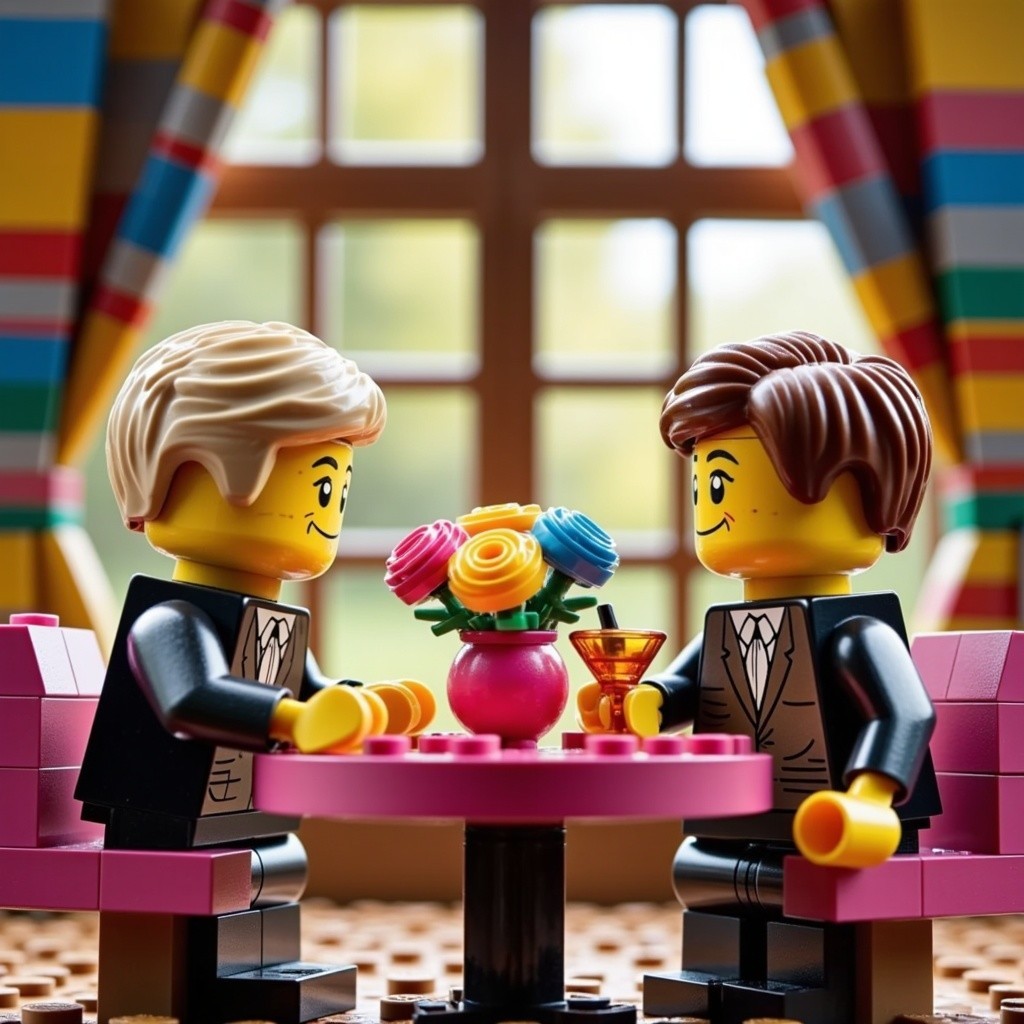 LEGO Figures in Cozy Meeting with Colorful Decor