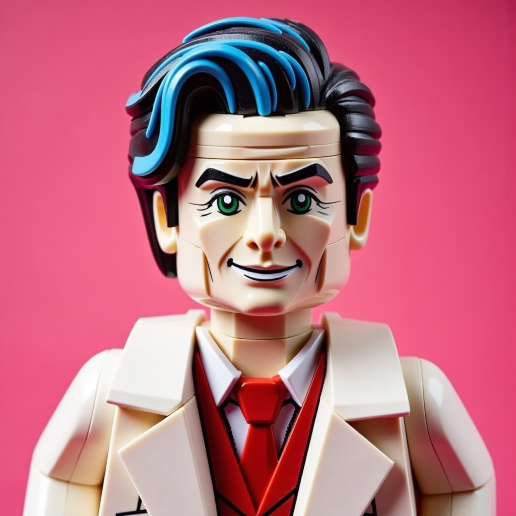 LEGO Figure with Charismatic Expression and Colorful Outfit