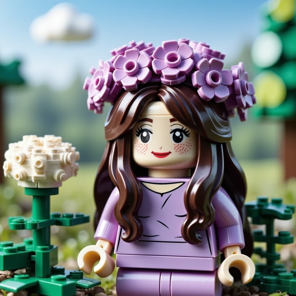 Cheerful LEGO Figure in Colorful Outdoor Setting