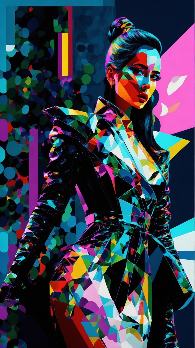 Stylized Portrait of a Woman in Avant-Garde Fashion