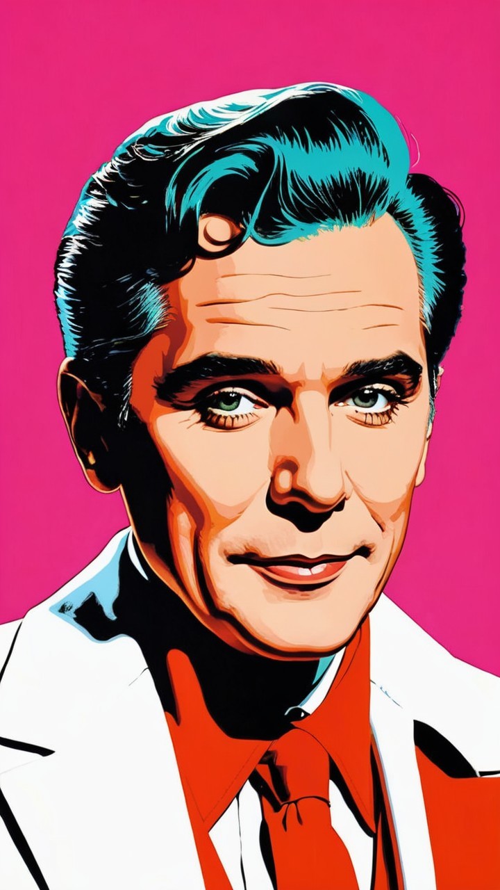 Vibrant Pop Art Portrait of a Charismatic Man