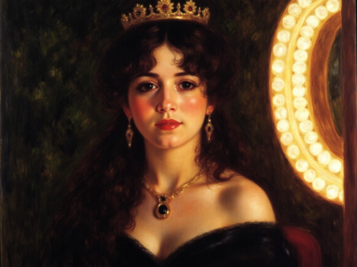 Portrait of a Young Woman in Elegant Attire