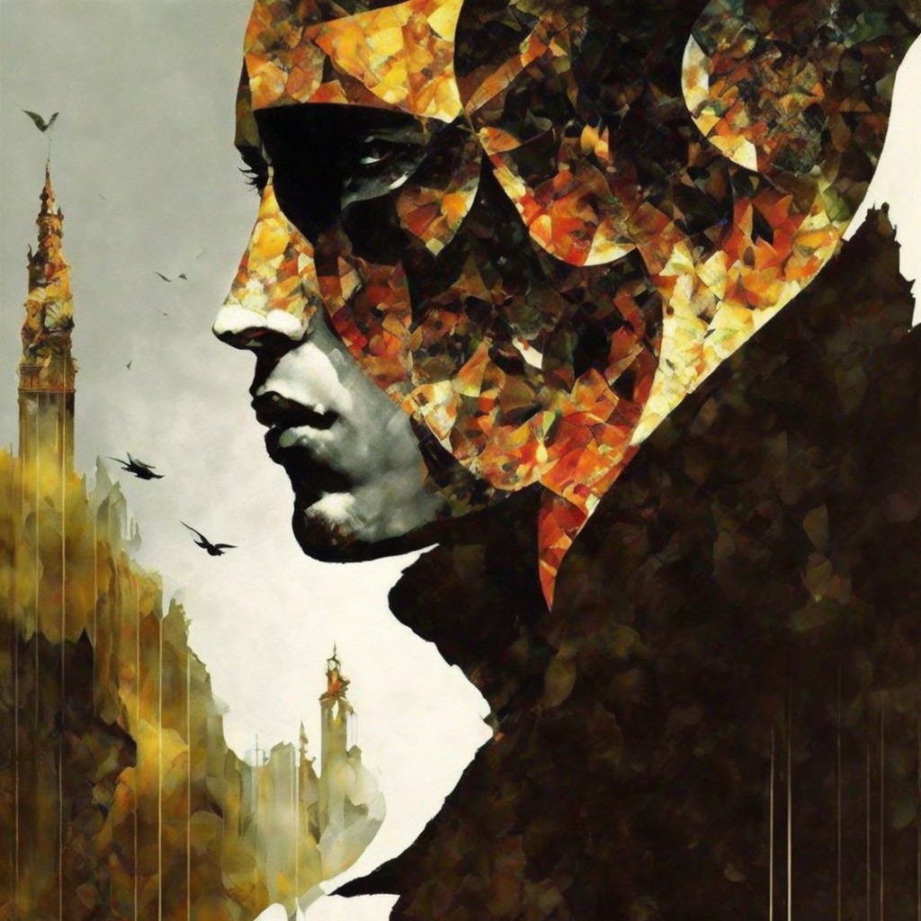 Abstract Portrait of Male Figure in Earthy Tones