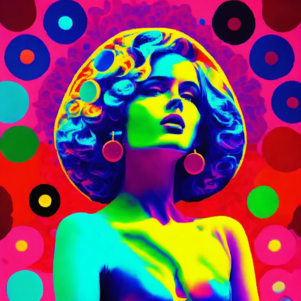 Psychedelic Portrait of a Woman with Bold Hair