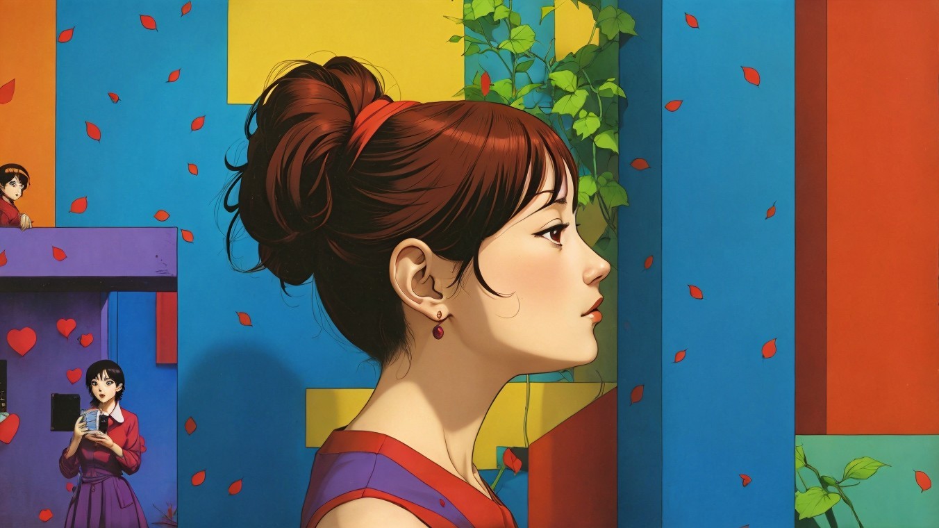 Stylized Anime Scene with Vibrant Colors and Characters