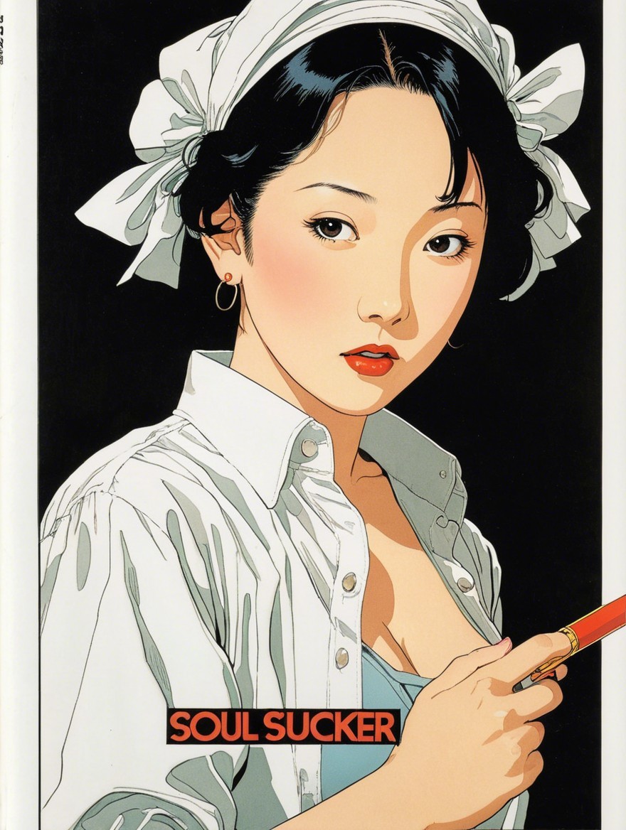 Stylized illustration of a woman with headscarf and title
