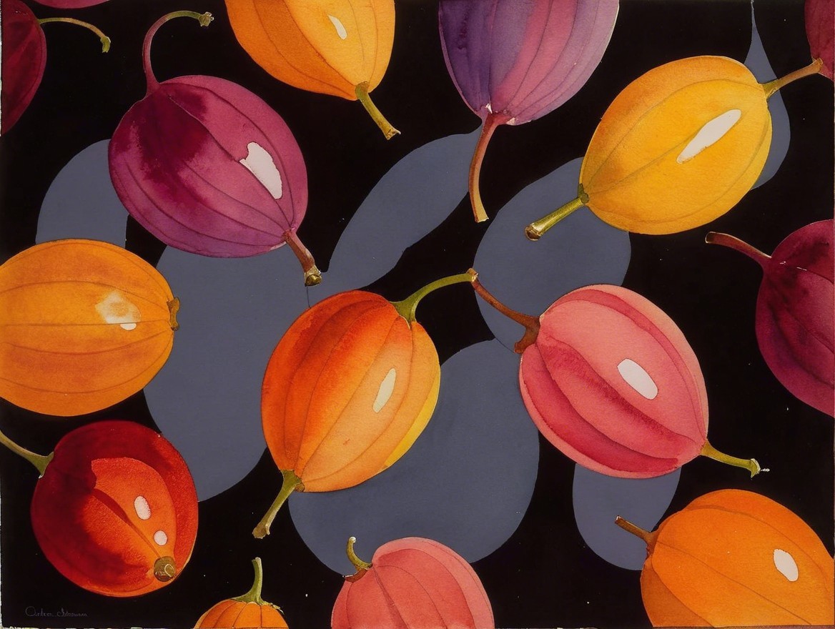 Colorful Physalis Fruits on Dark Background