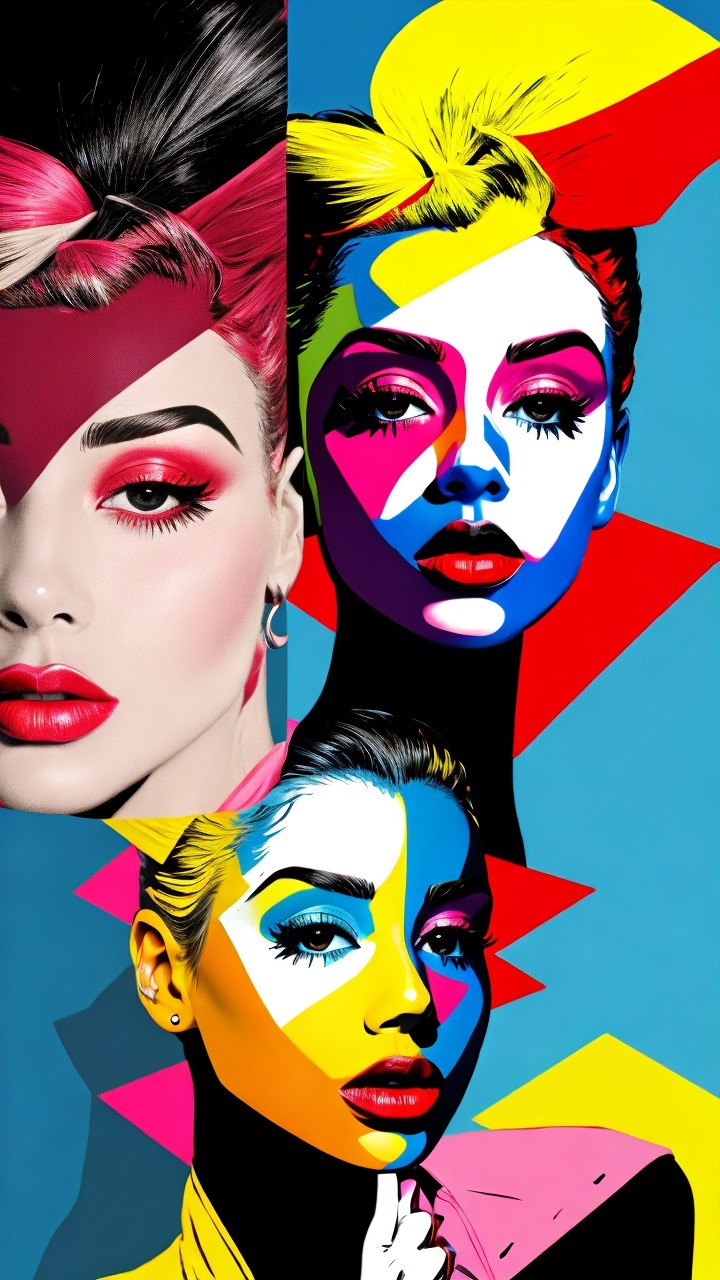 Vibrant Pop-Art Portrait of a Female Figure