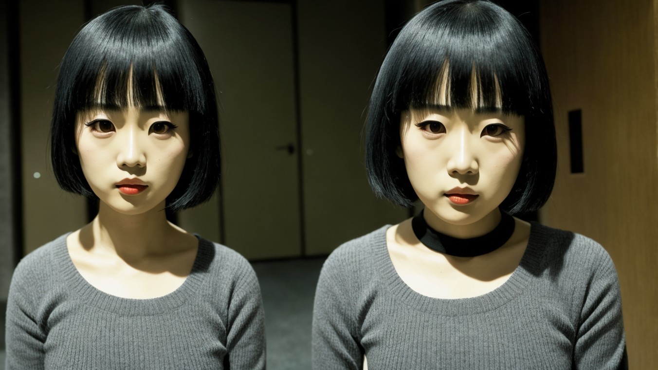 Identical Figures with Black Bobs in Minimalistic Setting