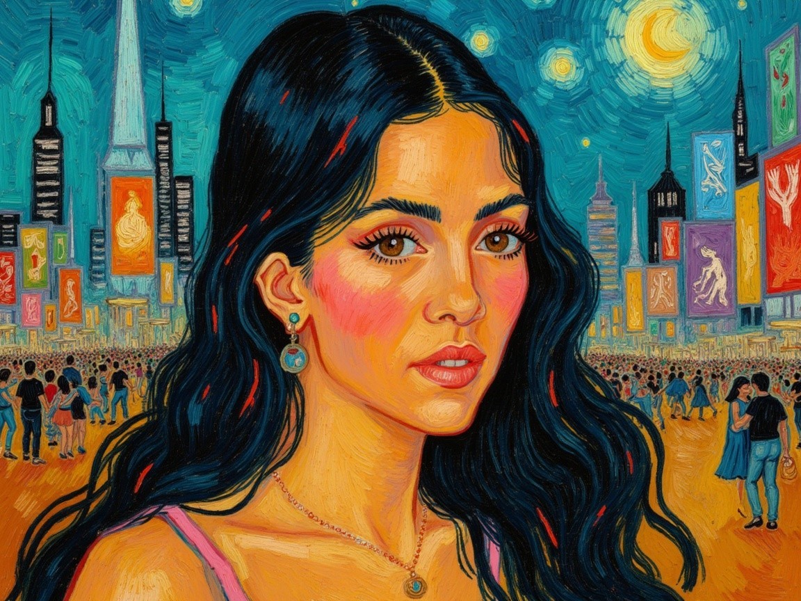 Vibrant Portrait of Young Woman in Urban Setting