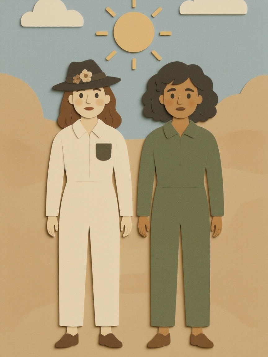 Illustration of Two Women in Minimalist Setting