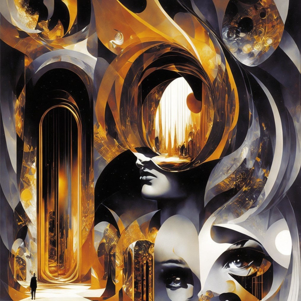 Surreal Abstract Landscape with Swirling Patterns