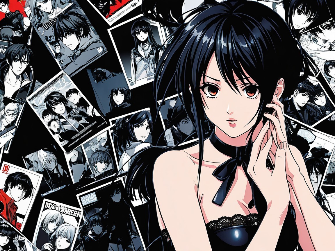 Anime Character with Black Hair and Red Eyes