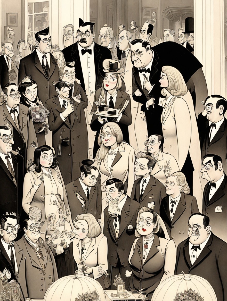 Vintage Gathering with Elegantly Dressed Characters