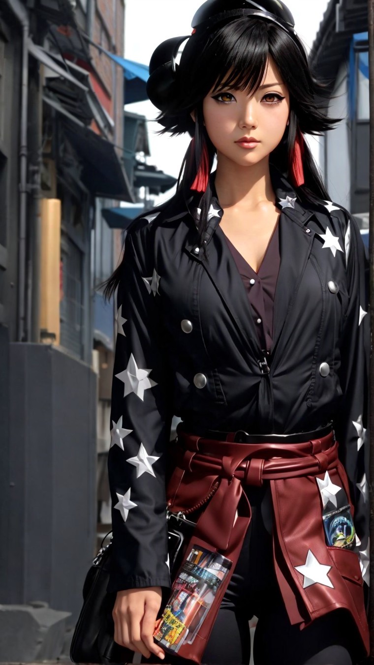 Stylish Female Figure in Urban Setting with Fashionable Outfit