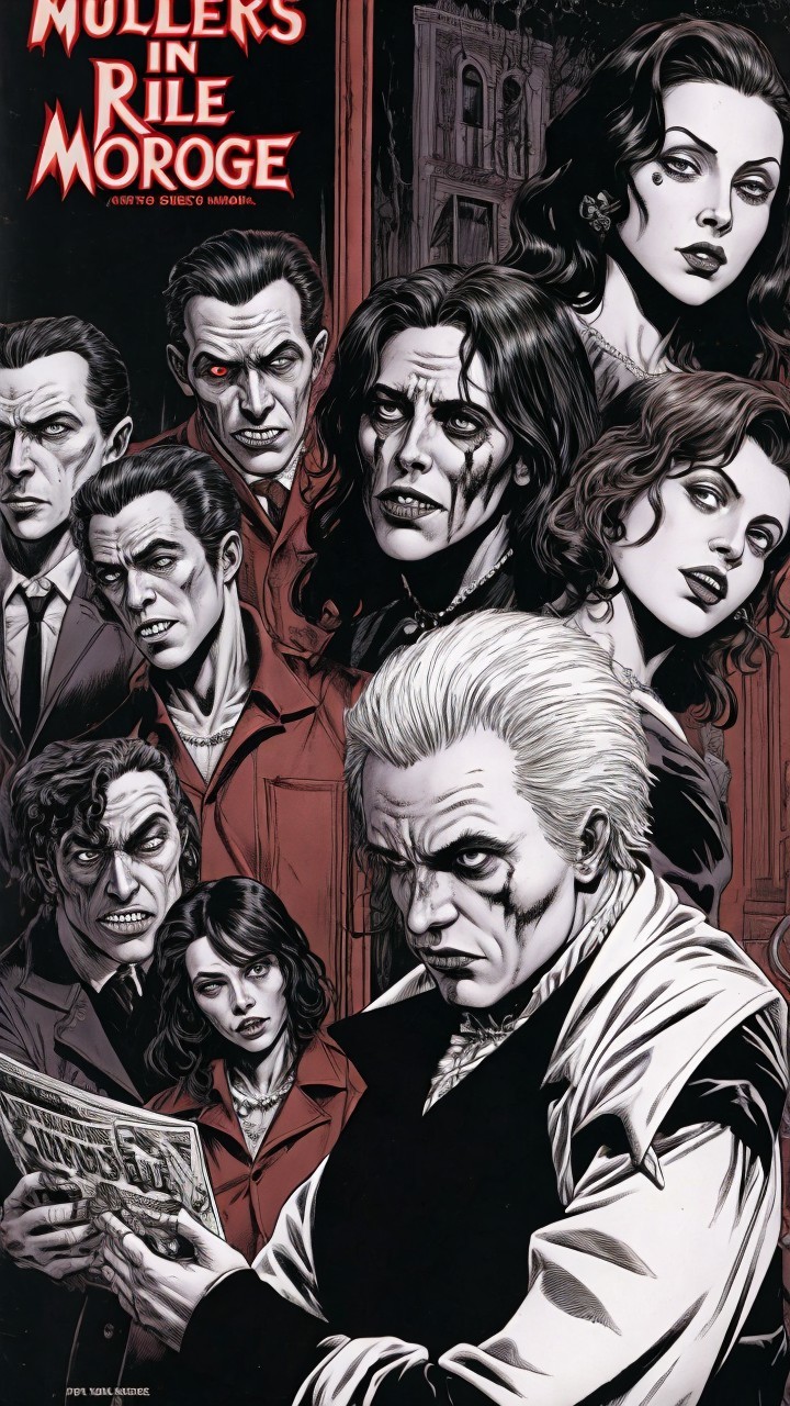 Monochromatic Comic Book Cover with Diverse Characters