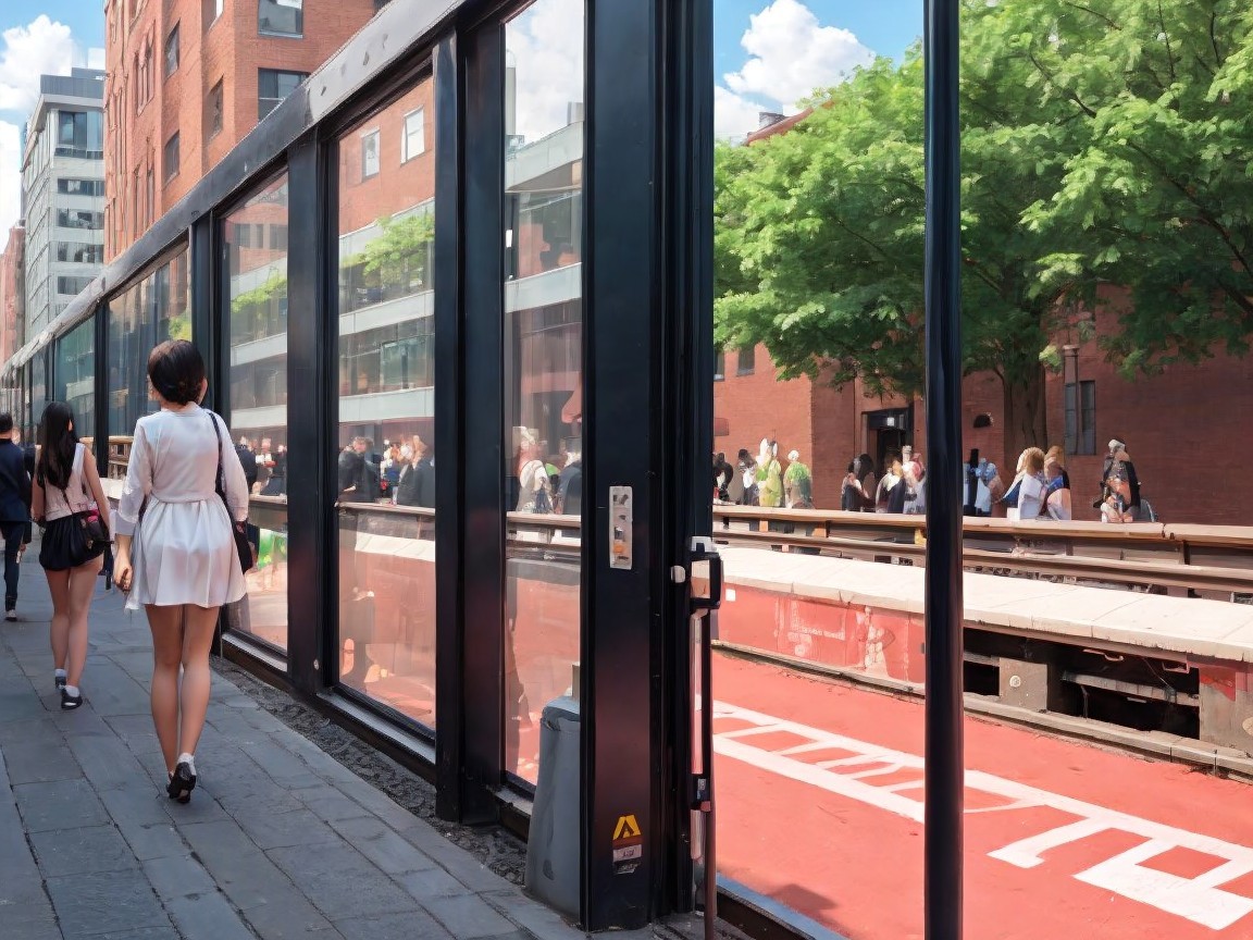 Modern Transit Station in a Lively Urban Scene