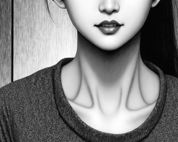 Monochromatic Portrait of a Young Woman with Elegance