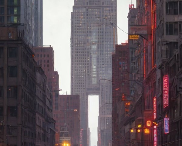 Detailed View of a Busy New York City Street Scene