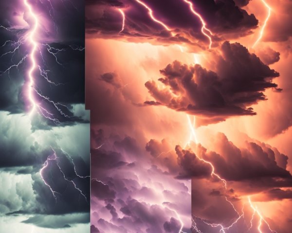 Vibrant Thunderstorms with Lightning and Dark Clouds